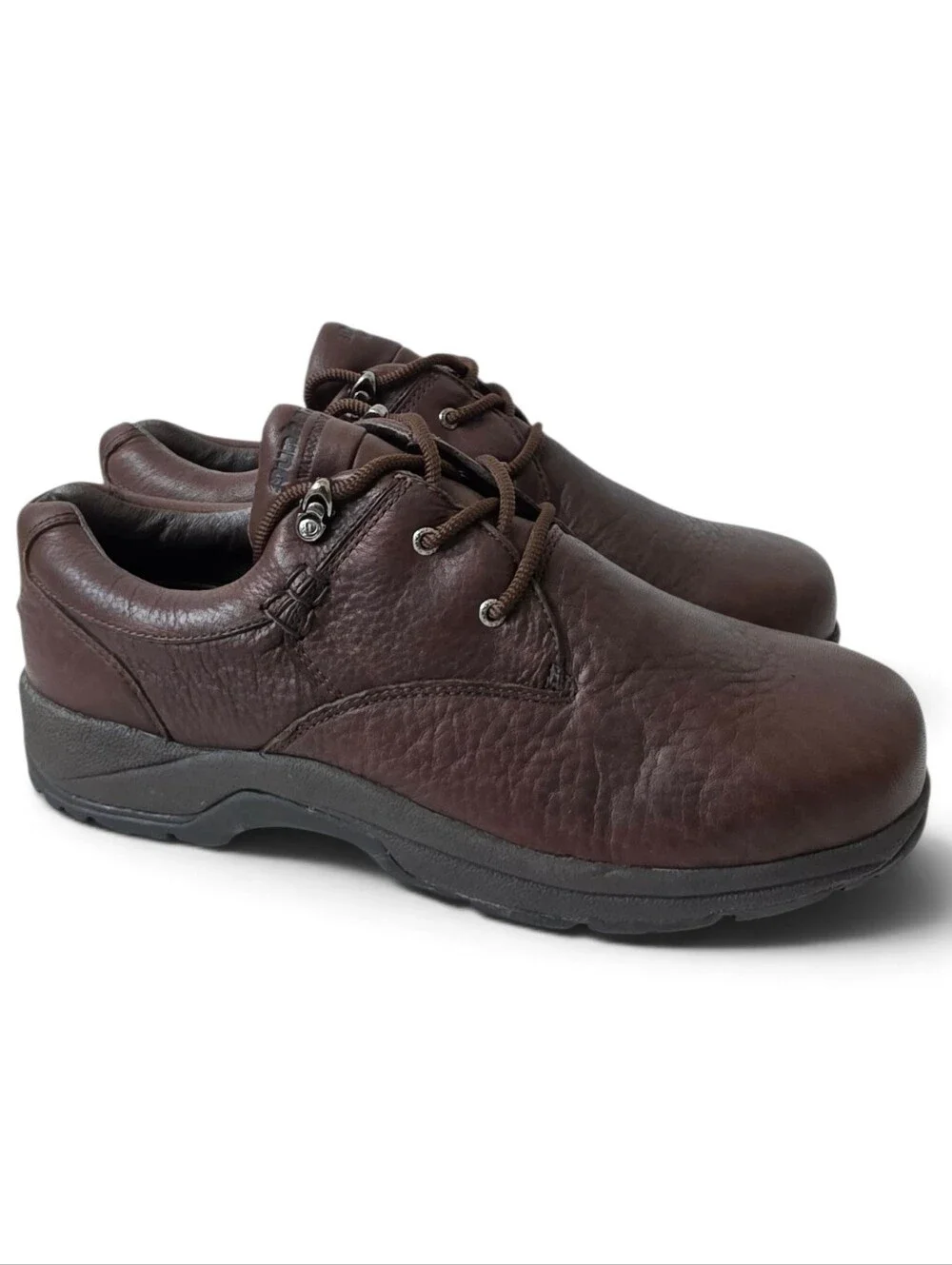 Dunham Men's Brown Leather Lace-Up Casual Comfort Shoes Rugged Rubber Sole SZ 10